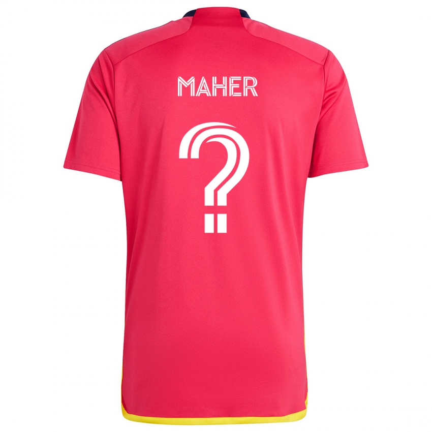 Dames Josh Maher #0 Rood Blauw Thuisshirt Thuistenue 2024/25 T-Shirt België