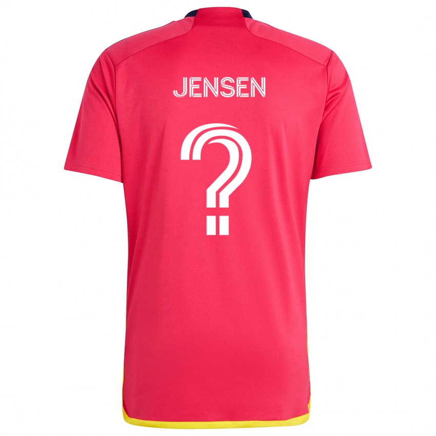 Dames Isak Jensen #0 Rood Blauw Thuisshirt Thuistenue 2024/25 T-Shirt België