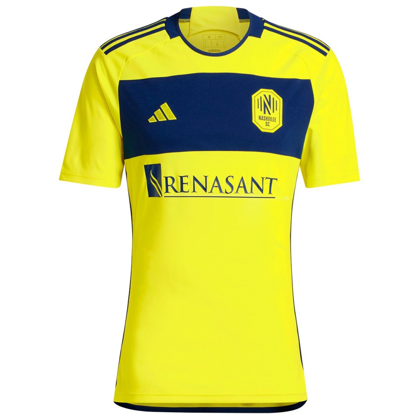 Dames Jonathan Hernandez #0 Geel Blauw Thuisshirt Thuistenue 2024/25 T-Shirt België