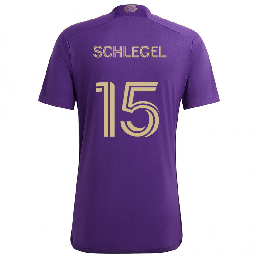 Dames Rodrigo Schlegel #15 Paars Geel Thuisshirt Thuistenue 2024/25 T-Shirt België