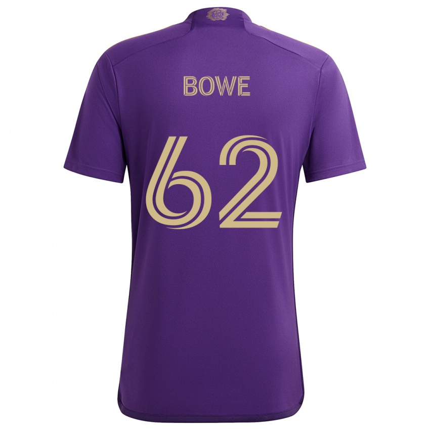 Femme Maillot Thomas Bowe #62 Violet Jaune Tenues Domicile 2024/25 T-Shirt Belgique