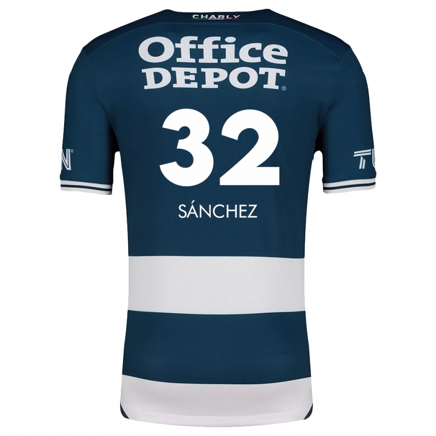 Femme Maillot Carlos Sánchez #32 Bleu Blanc Tenues Domicile 2024/25 T-Shirt Belgique