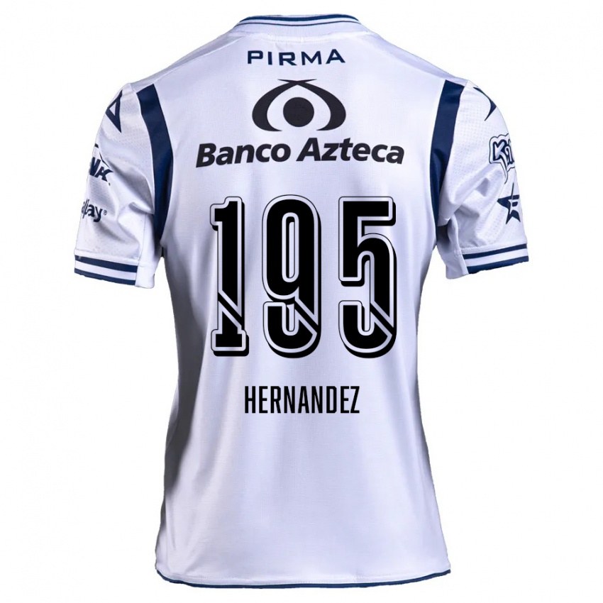 Dames Daniel Hernández #195 Wit Marineblauw Thuisshirt Thuistenue 2024/25 T-Shirt België