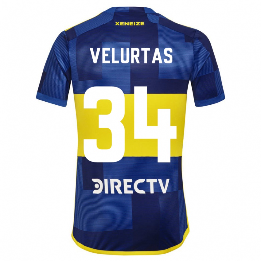 Damen Pedro Velurtas #34 Blau Gelb Heimtrikot Trikot 2024/25 T-Shirt Belgien