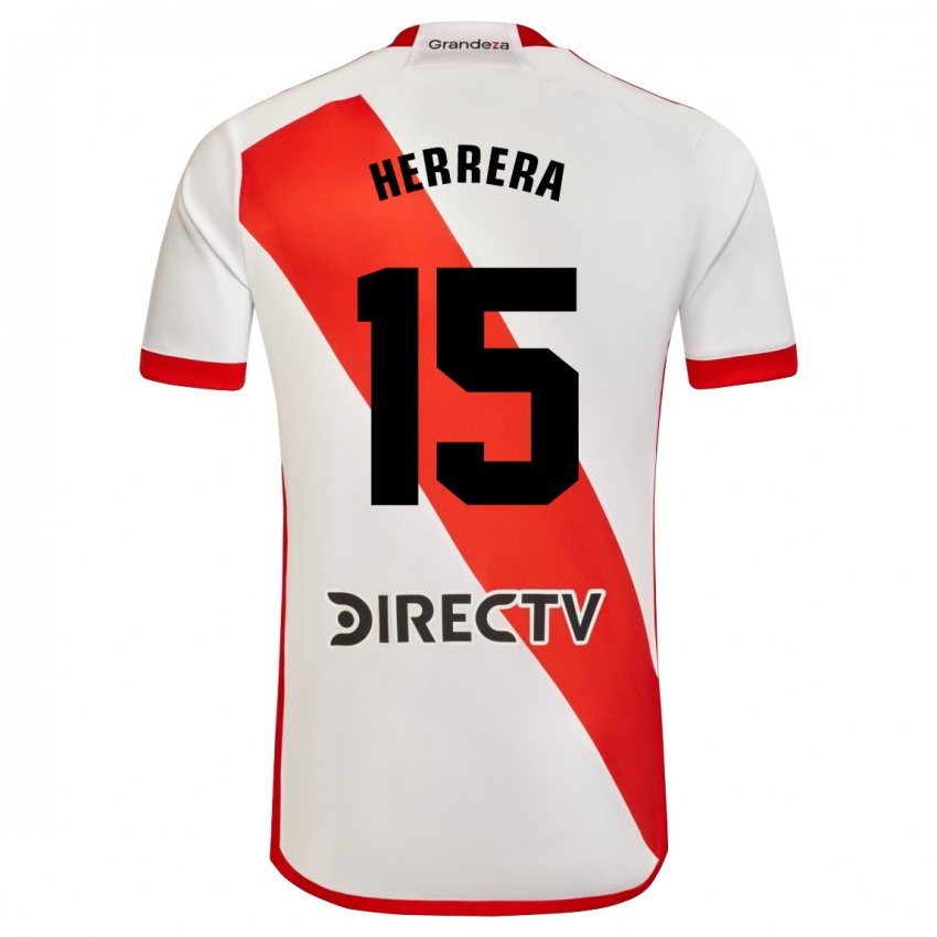 Femme Maillot Andrés Herrera #15 Blanc Rouge Tenues Domicile 2024/25 T-Shirt Belgique