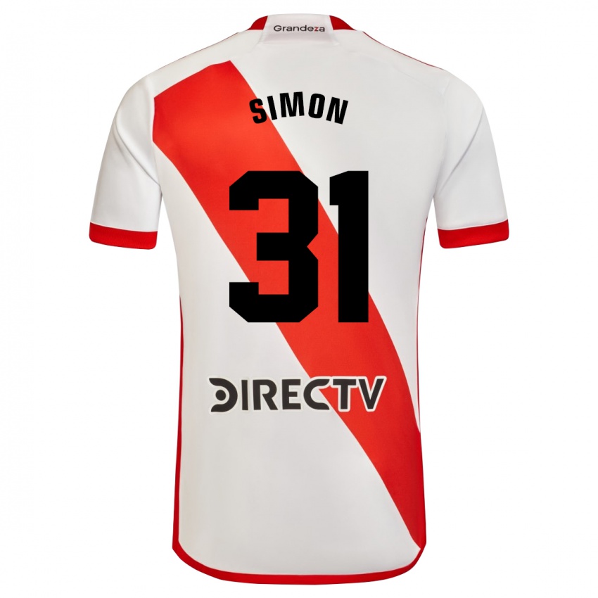 Dames Santiago Simon #31 Wit Rood Thuisshirt Thuistenue 2024/25 T-Shirt België