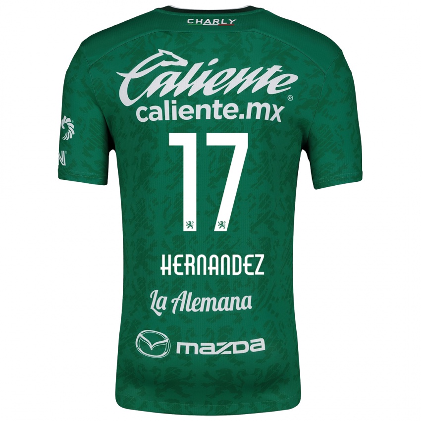 Femme Maillot Daniel Hernández #17 Vert Blanc Tenues Domicile 2024/25 T-Shirt Belgique