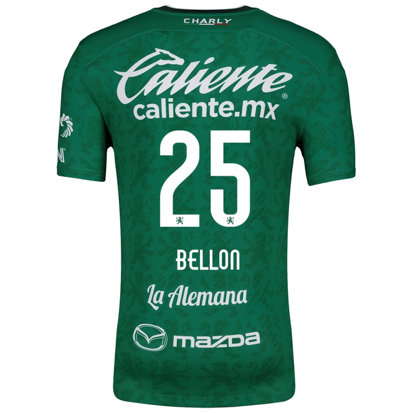 Femme Maillot Paul Bellón #25 Vert Blanc Tenues Domicile 2024/25 T-Shirt Belgique