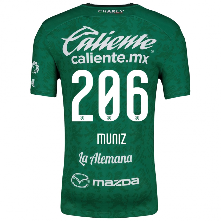 Femme Maillot Isaác Muñíz #206 Vert Blanc Tenues Domicile 2024/25 T-Shirt Belgique