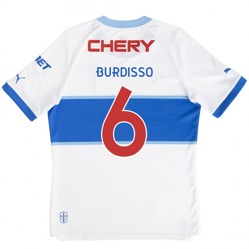 Dames Guillermo Burdisso #6 Wit Blauw Thuisshirt Thuistenue 2024/25 T-Shirt België