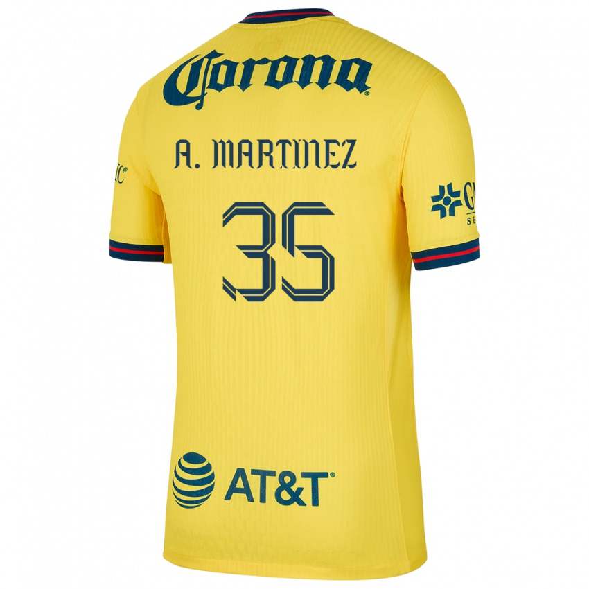 Damen Arturo Martínez #35 Gelb Blau Heimtrikot Trikot 2024/25 T-Shirt Belgien