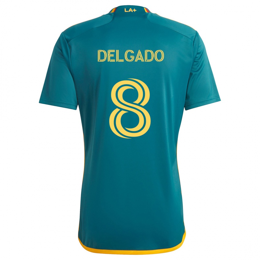 Damen Mark Delgado #8 Grün Gelb Auswärtstrikot Trikot 2024/25 T-Shirt Belgien