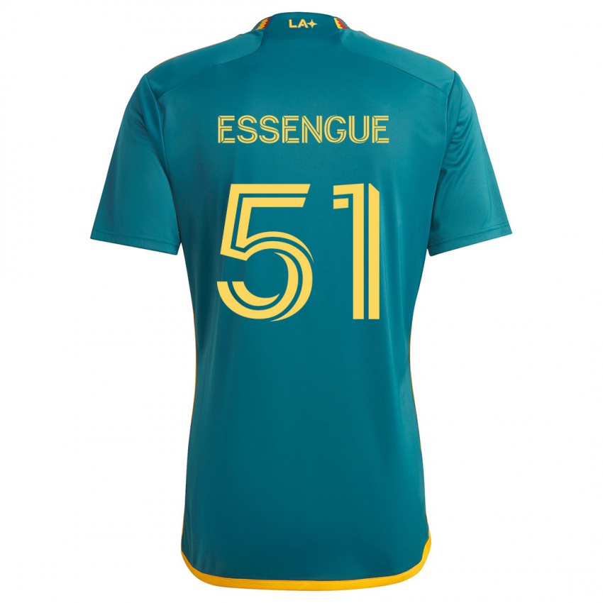 Dames Ascel Essengue #51 Groen Geel Uitshirt Uittenue 2024/25 T-Shirt België