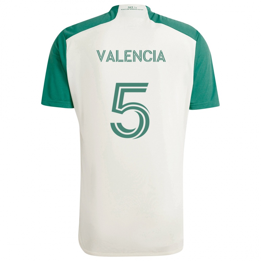 Dames Jhojan Valencia #5 Bruine Kleuren Groen Uitshirt Uittenue 2024/25 T-Shirt België