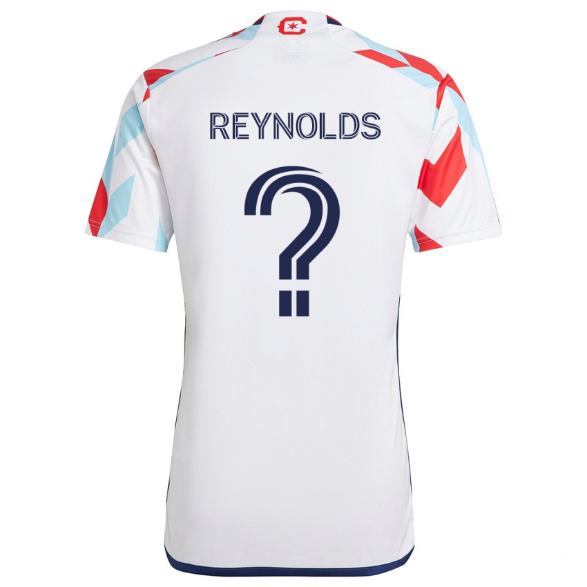 Dames Justin Reynolds #0 Wit Rood Blauw Uitshirt Uittenue 2024/25 T-Shirt België