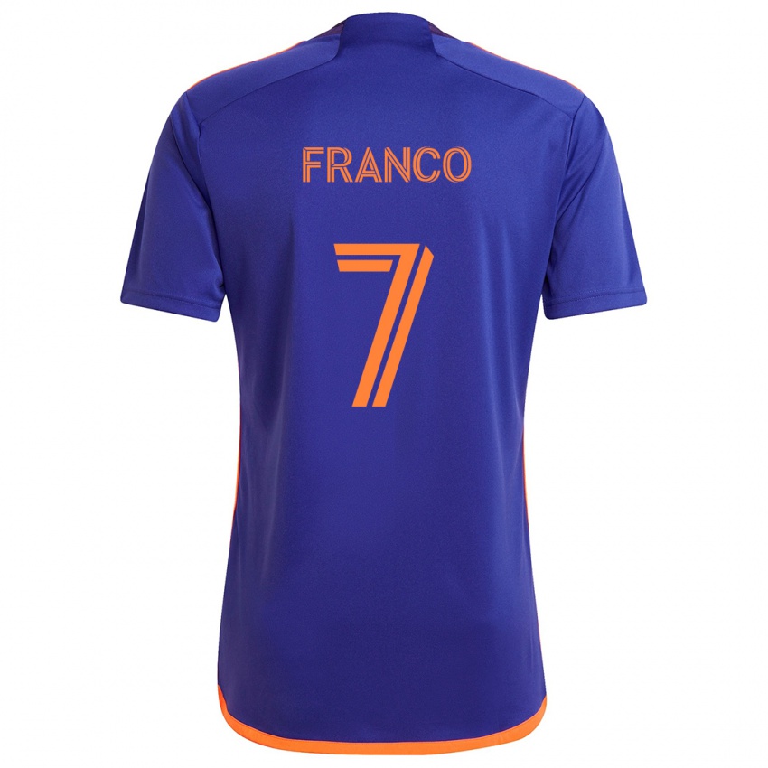 Femme Maillot Iván Franco #7 Violet Orange Tenues Extérieur 2024/25 T-Shirt Belgique