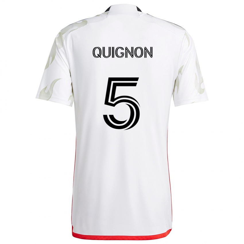 Dames Facundo Quignón #5 Wit Rood Zwart Uitshirt Uittenue 2024/25 T-Shirt België