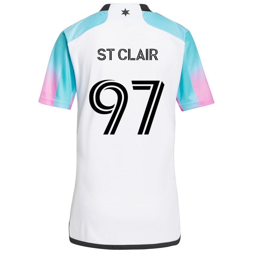 Dames Dayne St. Clair #97 Wit Blauw Zwart Uitshirt Uittenue 2024/25 T-Shirt België