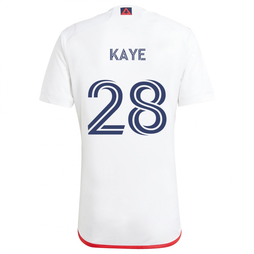 Dames Mark-Anthony Kaye #28 Wit Rood Uitshirt Uittenue 2024/25 T-Shirt België