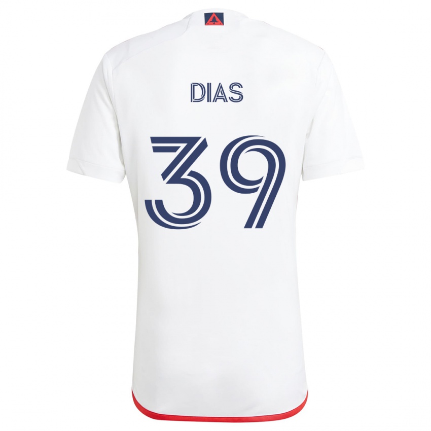 Dames Marcos Dias #39 Wit Rood Uitshirt Uittenue 2024/25 T-Shirt België