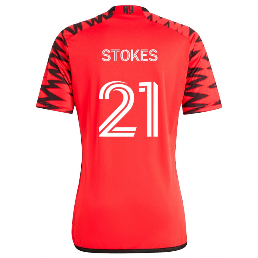 Dames Aidan Stokes #21 Rood Zwart Wit Uitshirt Uittenue 2024/25 T-Shirt België