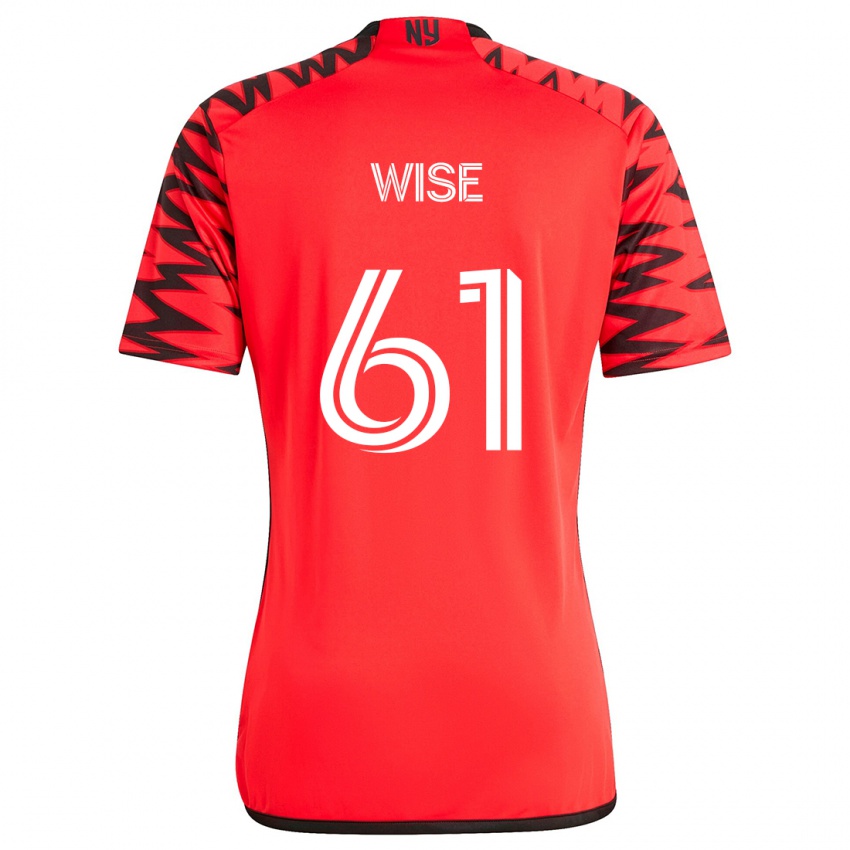 Dames Henry Wise #61 Rood Zwart Wit Uitshirt Uittenue 2024/25 T-Shirt België