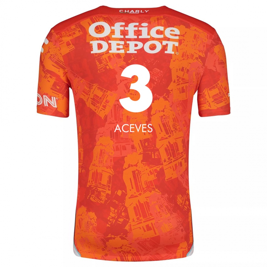 Femme Maillot Alonso Aceves #3 Orange White Tenues Extérieur 2024/25 T-Shirt Belgique