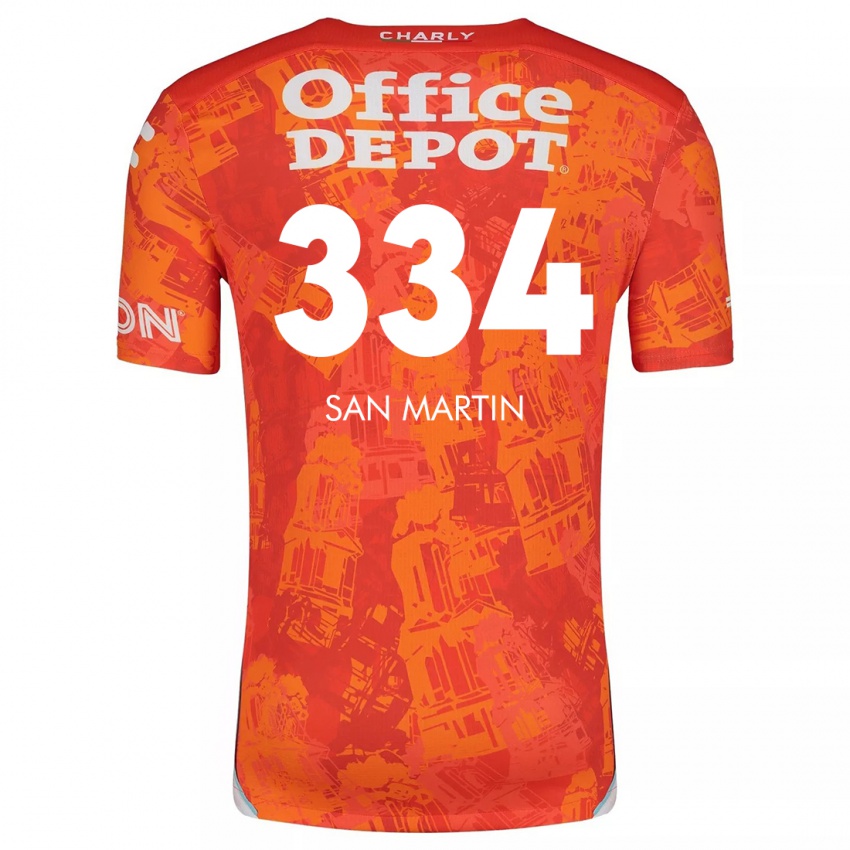 Femme Maillot Uziel San Martín #334 Orange White Tenues Extérieur 2024/25 T-Shirt Belgique