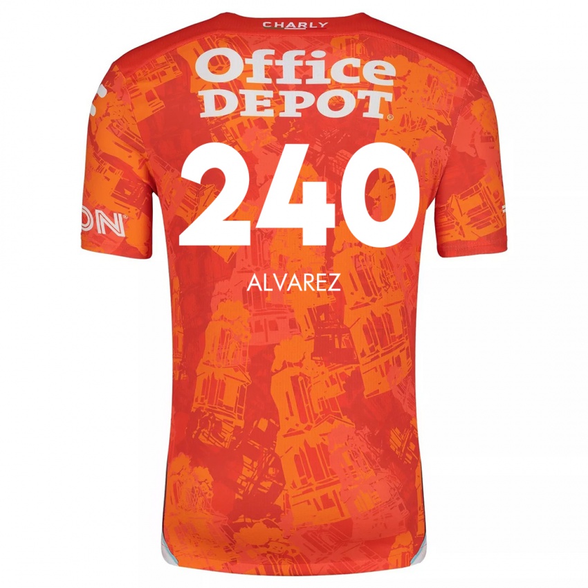 Femme Maillot Gael Álvarez #240 Orange White Tenues Extérieur 2024/25 T-Shirt Belgique