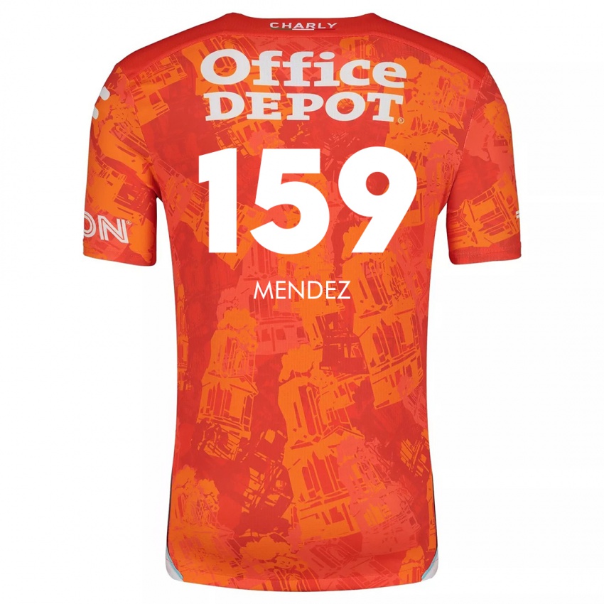 Femme Maillot Daniel Méndez #159 Orange White Tenues Extérieur 2024/25 T-Shirt Belgique