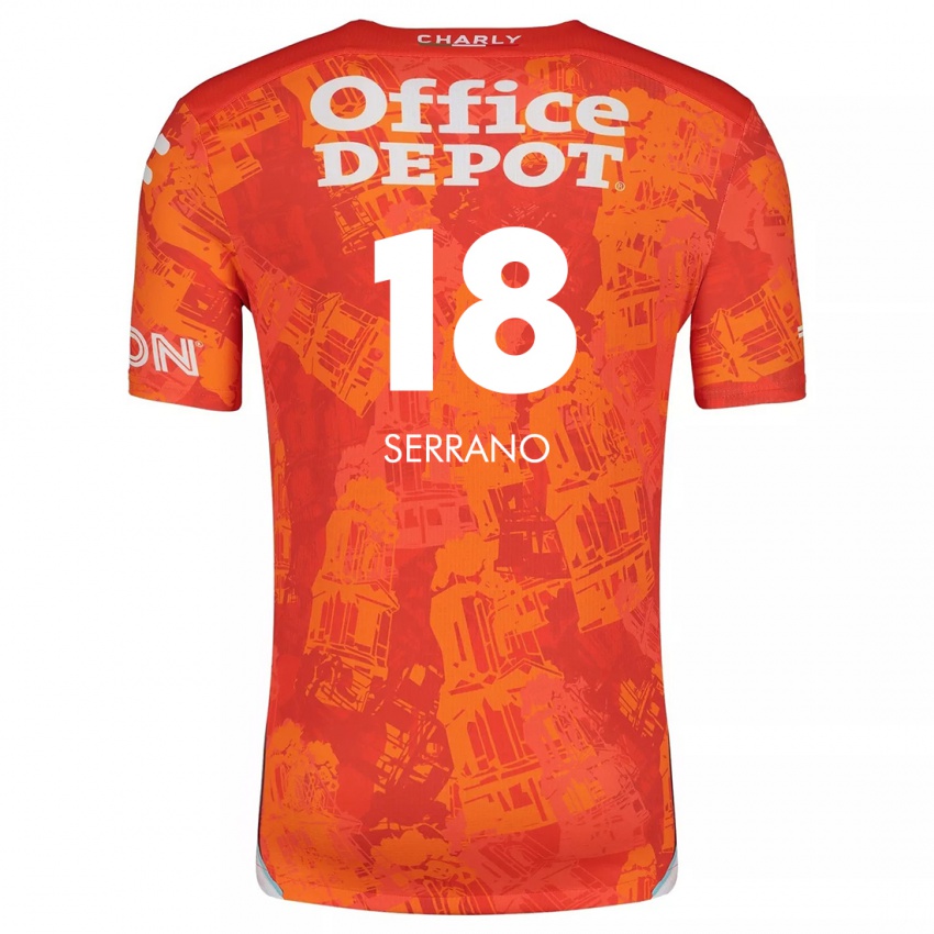 Dames Blanky Serrano #18 Oranje Wit Uitshirt Uittenue 2024/25 T-Shirt België