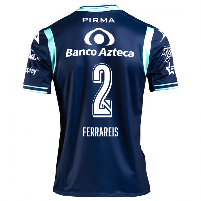 Dames Gustavo Ferrareis #2 Marineblauw Uitshirt Uittenue 2024/25 T-Shirt België