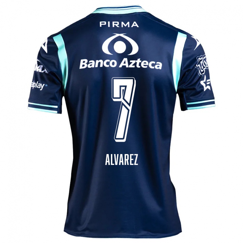 Dames Daniel Álvarez #7 Marineblauw Uitshirt Uittenue 2024/25 T-Shirt België