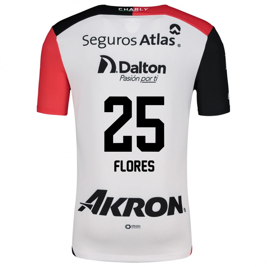 Femme Maillot Leonardo Flores #25 Blanc Rouge Noir Tenues Extérieur 2024/25 T-Shirt Belgique