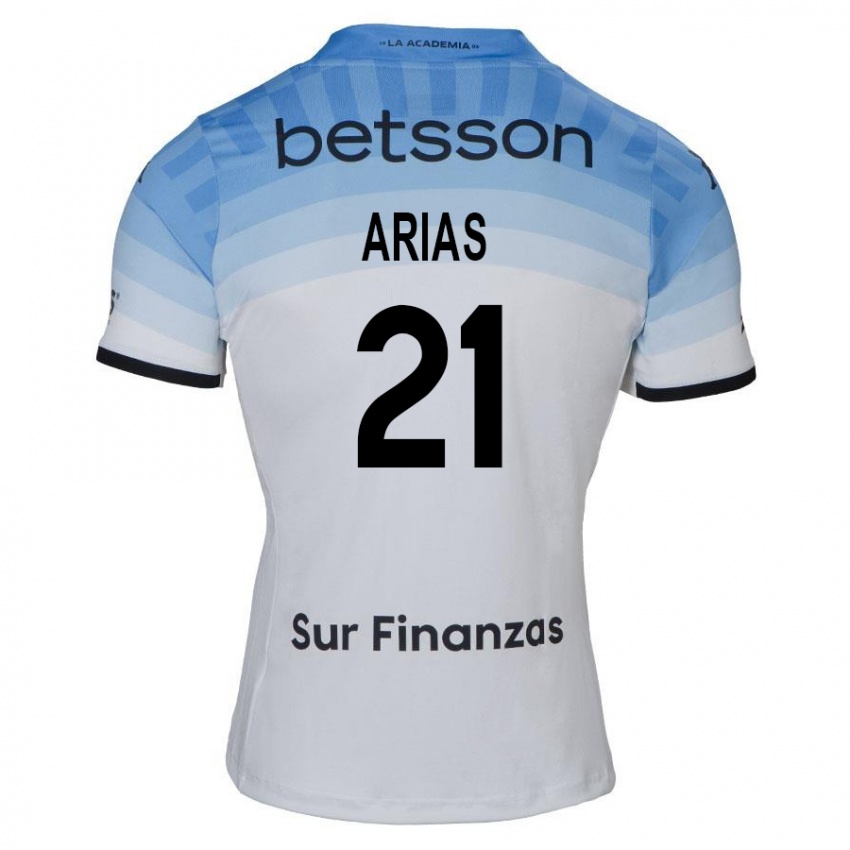 Femme Maillot Gabriel Arias #21 Blanc Bleu Noir Tenues Extérieur 2024/25 T-Shirt Belgique