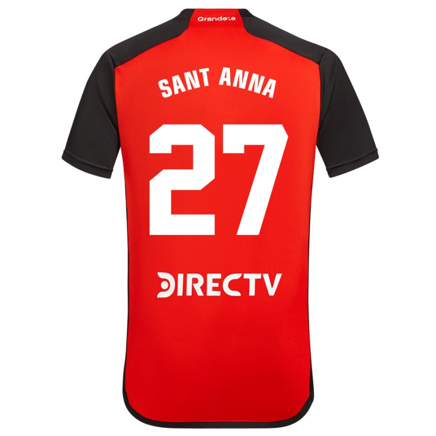 Femme Maillot Agustín Sant Anna #27 Rouge Noir Blanc Tenues Extérieur 2024/25 T-Shirt Belgique