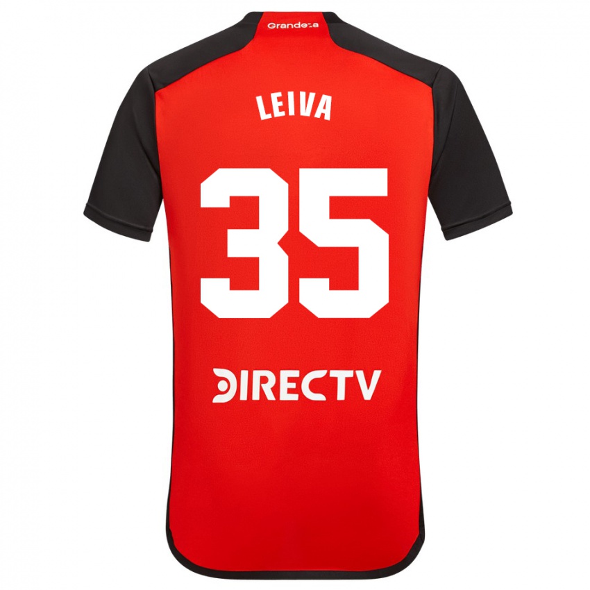 Dames Tobías Leiva #35 Rood Zwart Wit Uitshirt Uittenue 2024/25 T-Shirt België