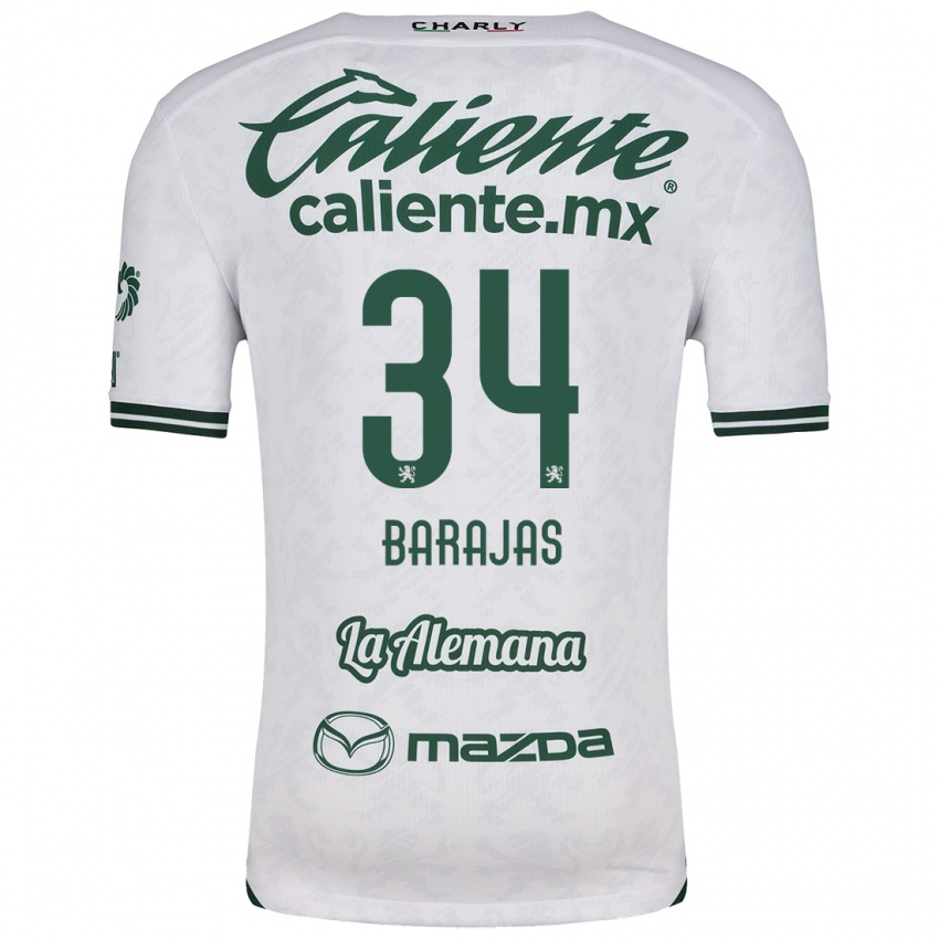 Femme Maillot Víctor Barajas #34 Blanc Vert Tenues Extérieur 2024/25 T-Shirt Belgique