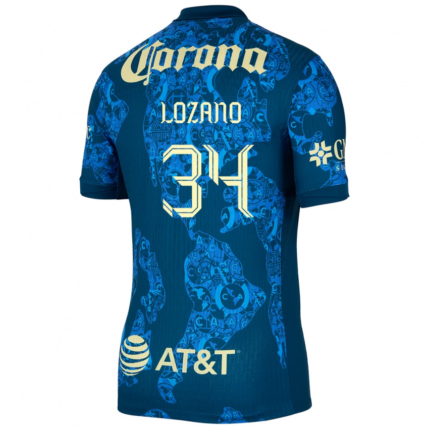 Damen Esteban Lozano #34 Blau Gelb Auswärtstrikot Trikot 2024/25 T-Shirt Belgien