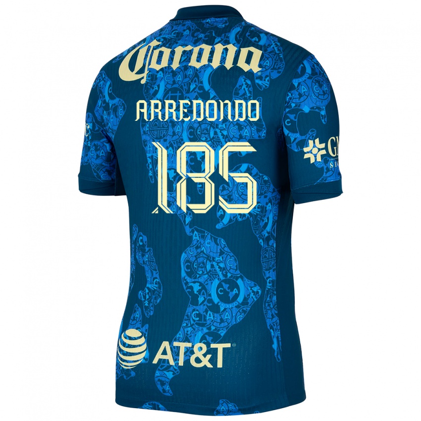 Dames Aarón Arredondo #185 Blauw Geel Uitshirt Uittenue 2024/25 T-Shirt België