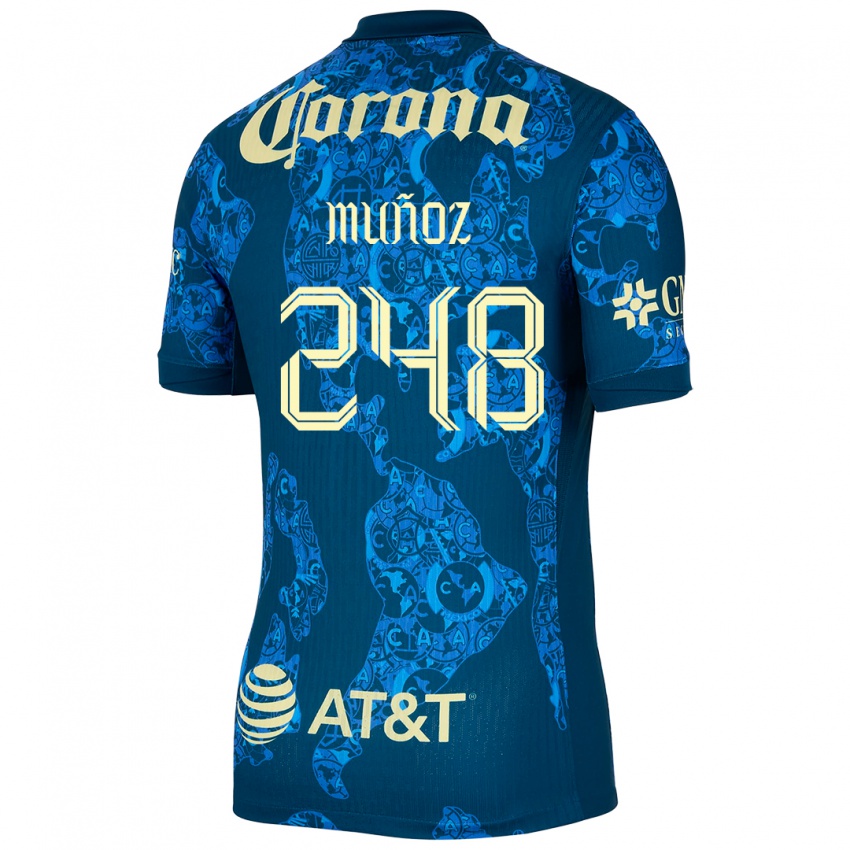 Dames Diego Muñoz #248 Blauw Geel Uitshirt Uittenue 2024/25 T-Shirt België