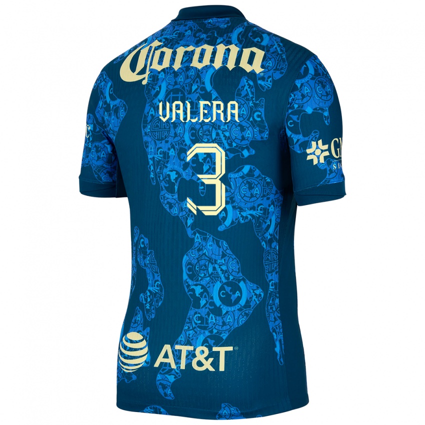 Damen Selene Valera #3 Blau Gelb Auswärtstrikot Trikot 2024/25 T-Shirt Belgien