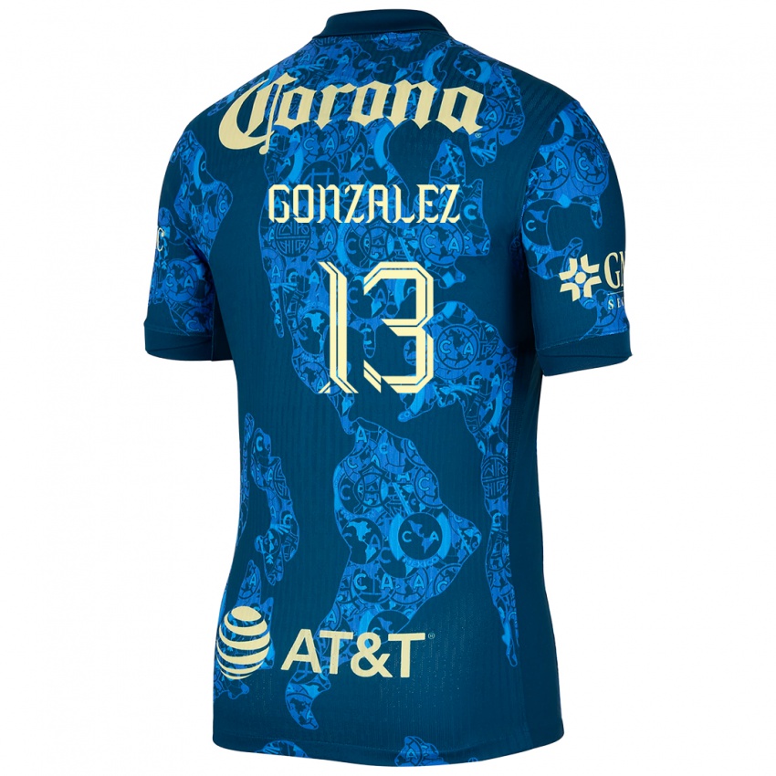 Damen Eva Gonzalez #13 Blau Gelb Auswärtstrikot Trikot 2024/25 T-Shirt Belgien