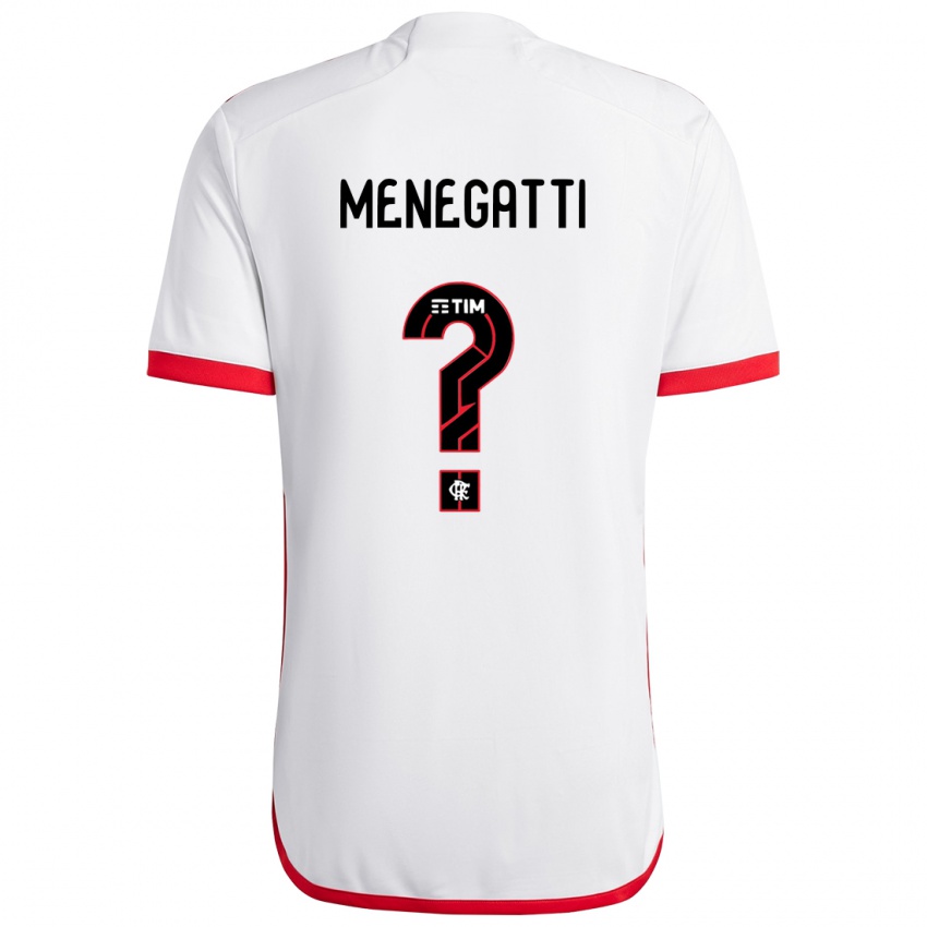 Femme Maillot Kauan Menegatti #0 Blanc Rouge Tenues Extérieur 2024/25 T-Shirt Belgique