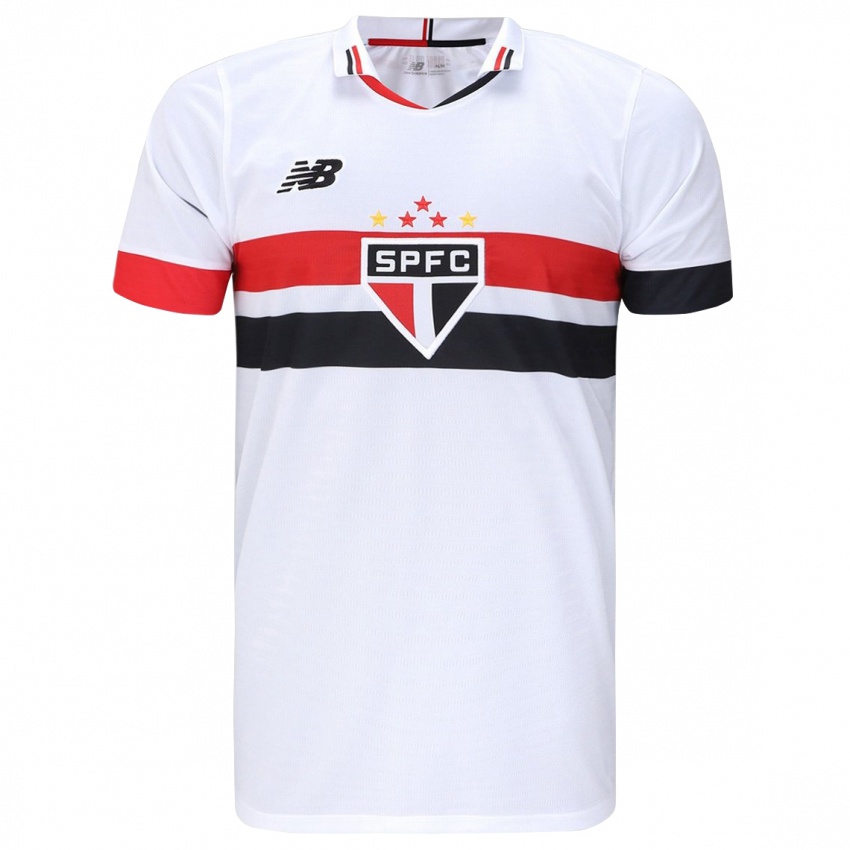 Enfant Maillot Guilherme Reis #0 Blanc Rouge Noir Tenues Domicile 2024/25 T-Shirt Belgique