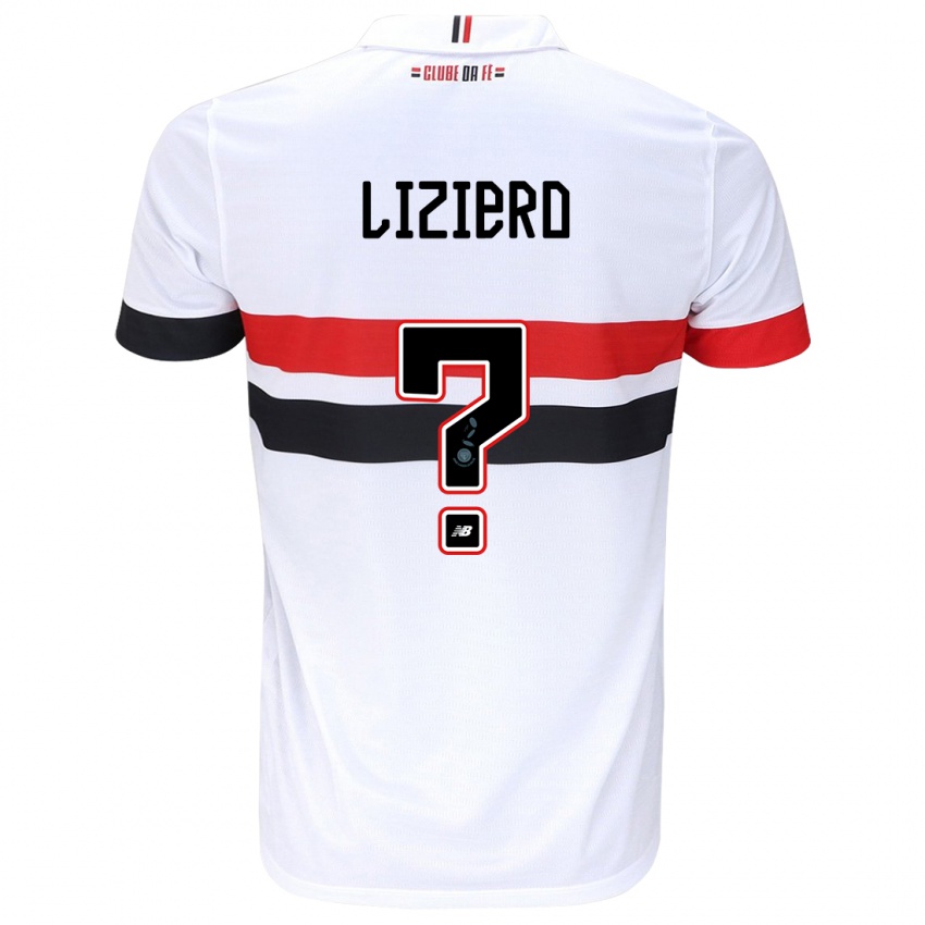 Enfant Maillot Liziero #0 Blanc Rouge Noir Tenues Domicile 2024/25 T-Shirt Belgique