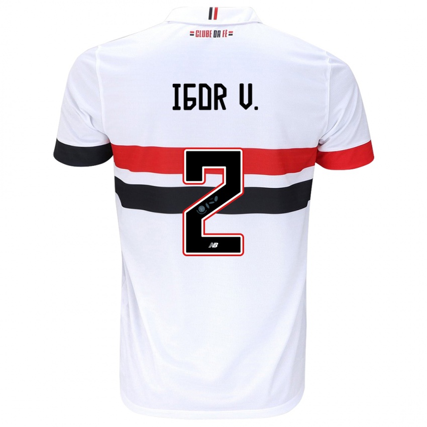 Enfant Maillot Igor Vinicius #2 Blanc Rouge Noir Tenues Domicile 2024/25 T-Shirt Belgique