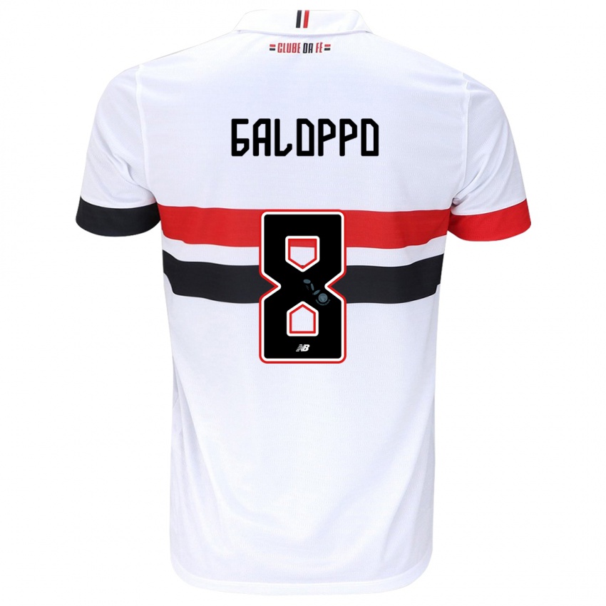 Enfant Maillot Giuliano Galoppo #8 Blanc Rouge Noir Tenues Domicile 2024/25 T-Shirt Belgique