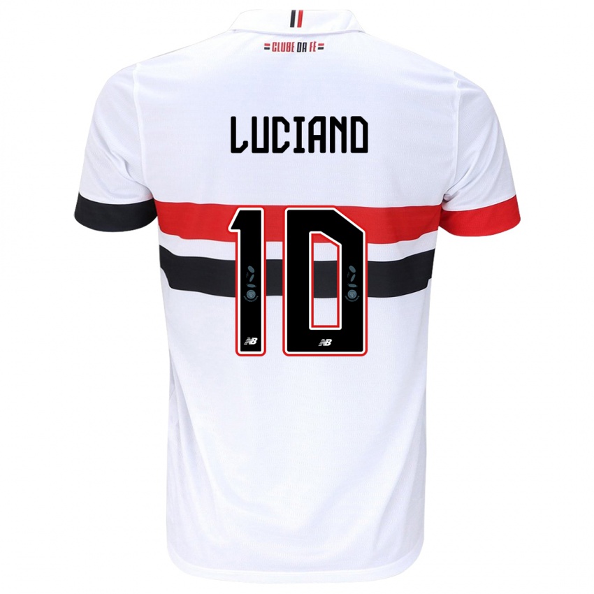 Enfant Maillot Luciano #10 Blanc Rouge Noir Tenues Domicile 2024/25 T-Shirt Belgique