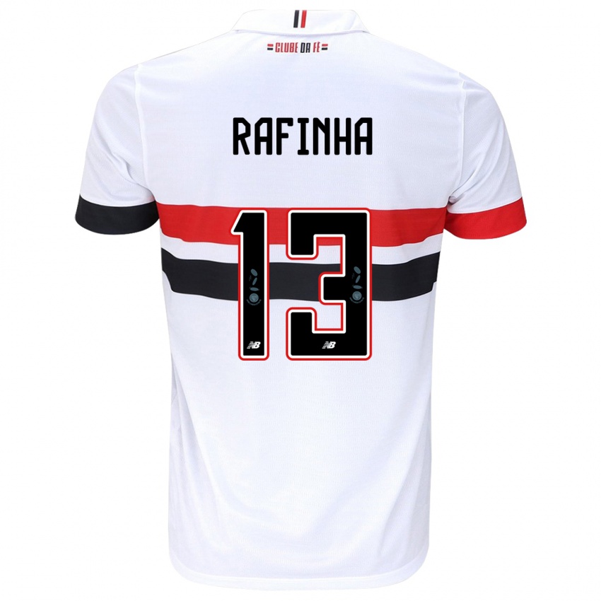 Enfant Maillot Rafinha #13 Blanc Rouge Noir Tenues Domicile 2024/25 T-Shirt Belgique